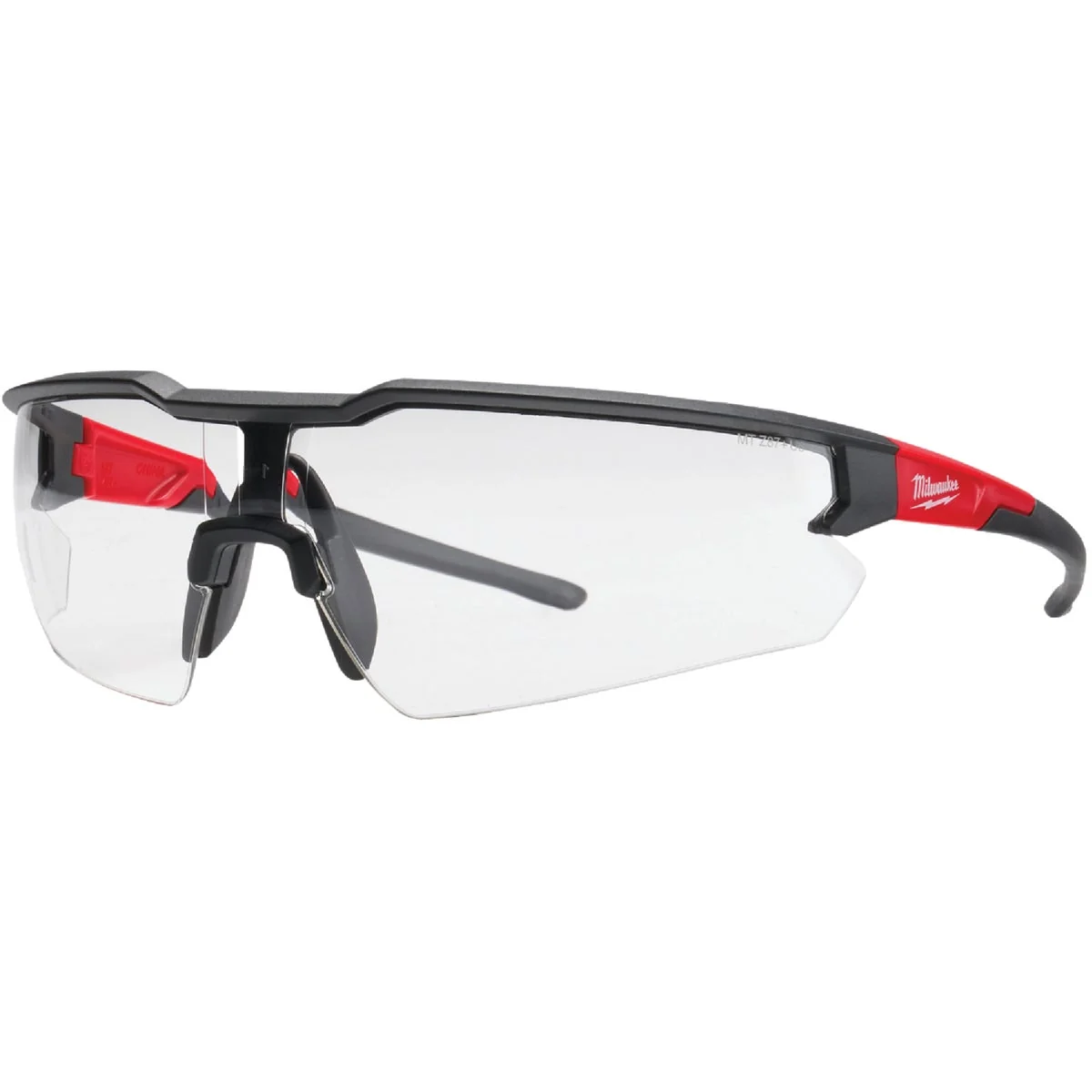 Quality Milwaukee Red Black Frame Safety Glasses with Clear Anti-Scratch Lenses Exceptional