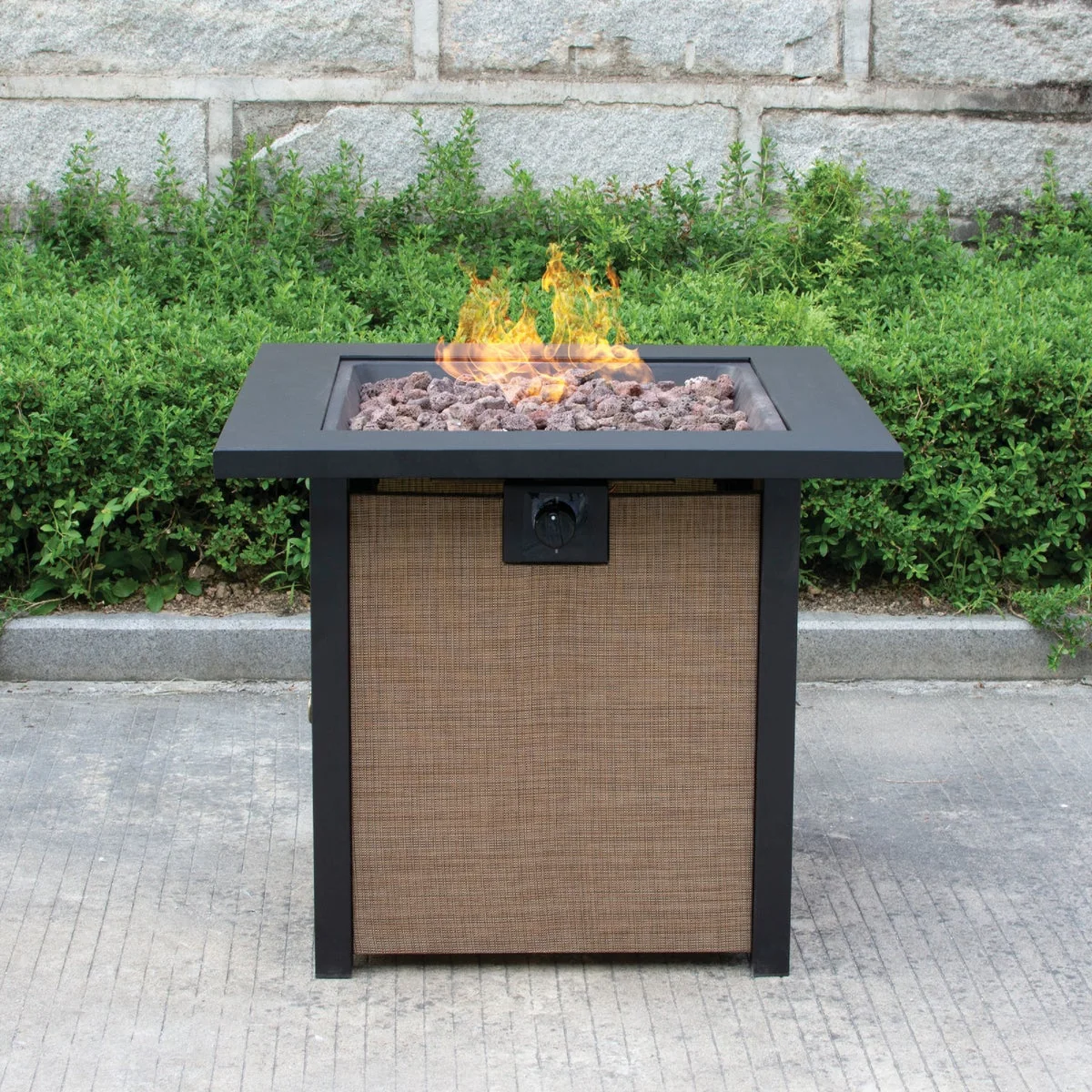 Reliable Bond Woodleaf 28 In. Square Steel Gas Fire Pit First-Class