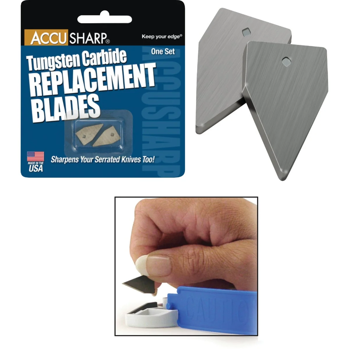 Minimalist AccuSharp Tungsten Carbide Sharpening Blade 2-Pack Long-Lasting