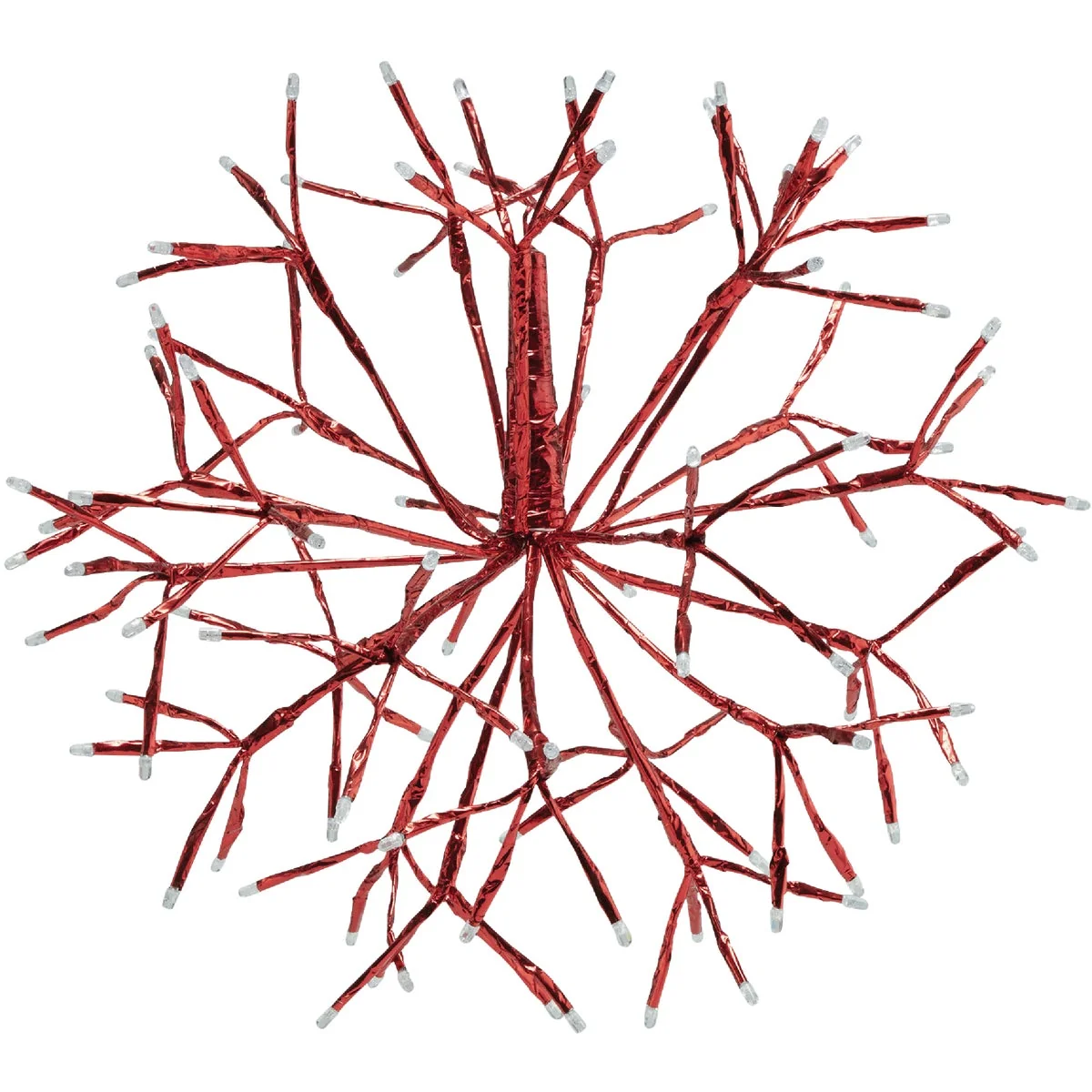 Solid Alpine 16 In. LED 96-Bulb Red Hanging Twig Snowflake Ornament Light Decoration Prestigious