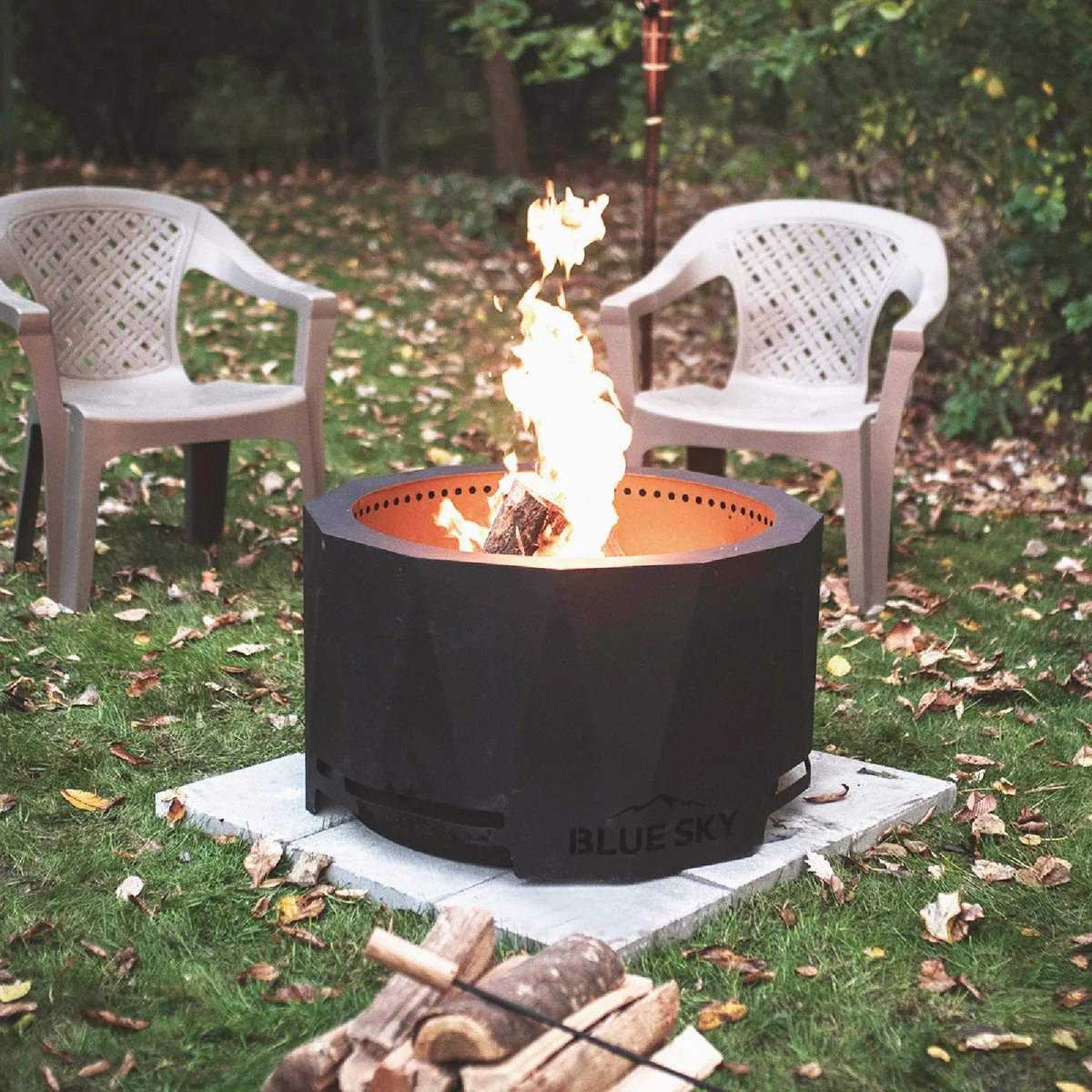 Expertly Made Blue Sky Mammoth 32 In. Round Steel Wood Pellet High Efficiency Fire Pit Optimized