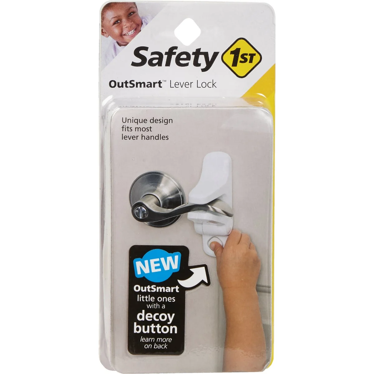 Organic Safety 1st OutSmart Lever Handle White Door Lock Smooth