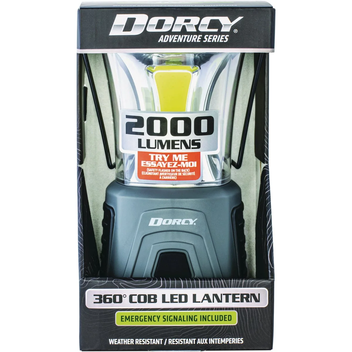 Easy-to-Use Dorcy Adventure Series Black Gray Plastic LED Lantern with Red Safety Flasher Trendy