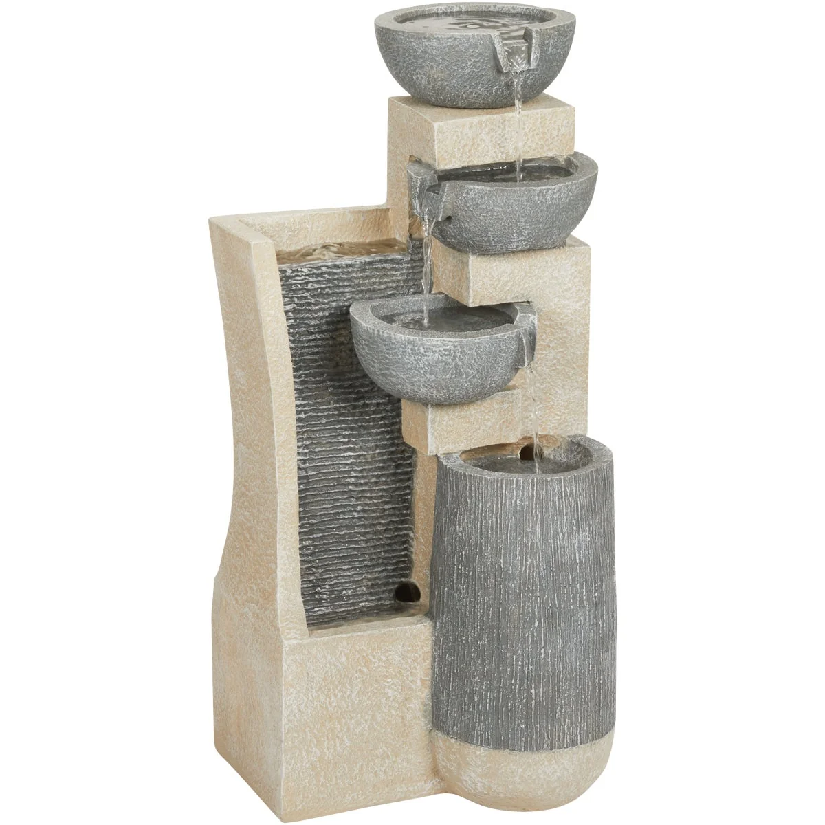 Consistent Garden 33 In. W. x 74 In. H. x 36 In. L. Resin Tiered Bowl Fountain Practical