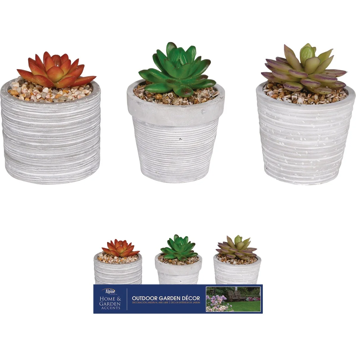 Outstanding Alpine 5 In. Resin Decorative Succulent Pot Lawn Ornament Exclusive
