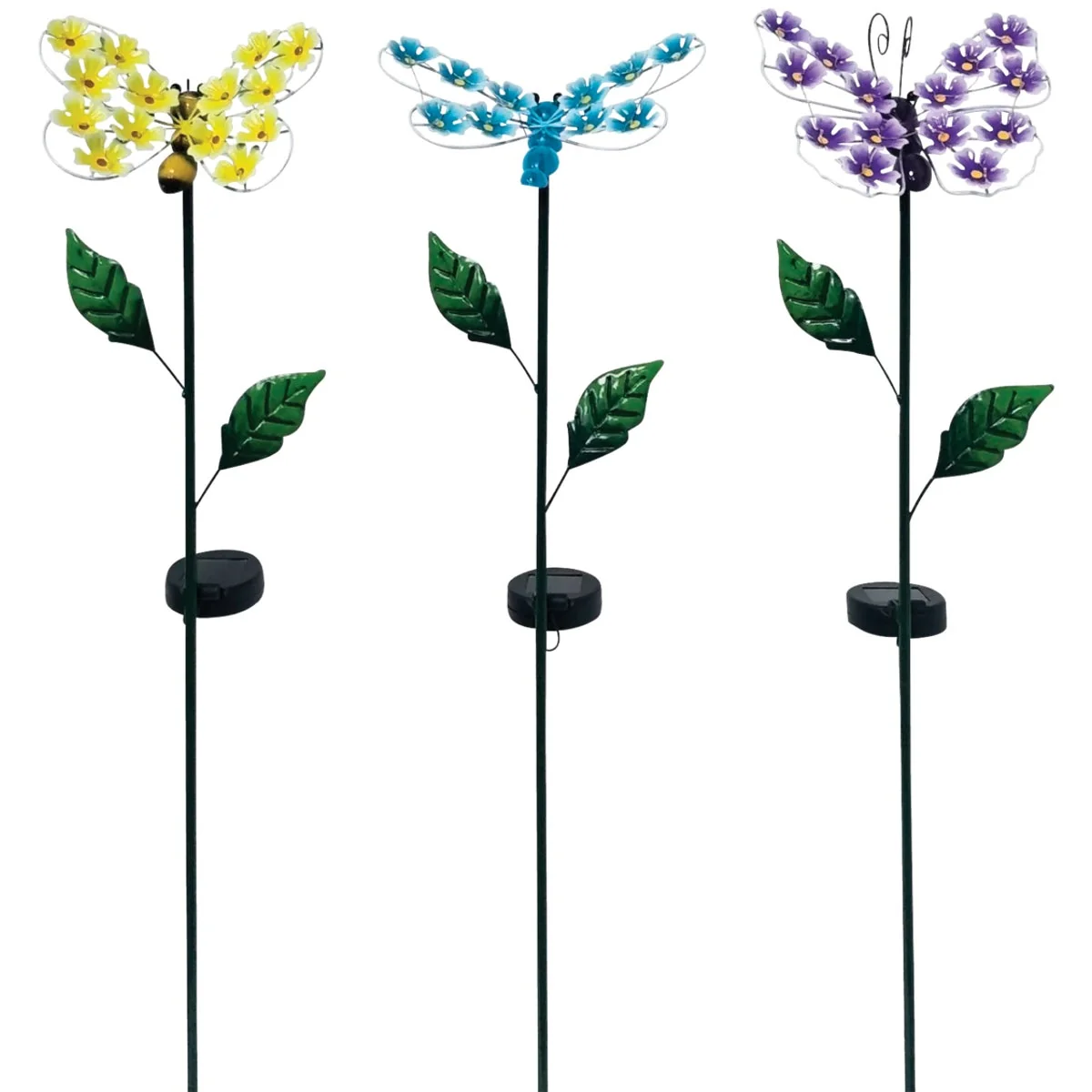 Comfortable Alpine Metal 33 In. H. Insect with Hydrangea Wings Solar Stake Light Durable