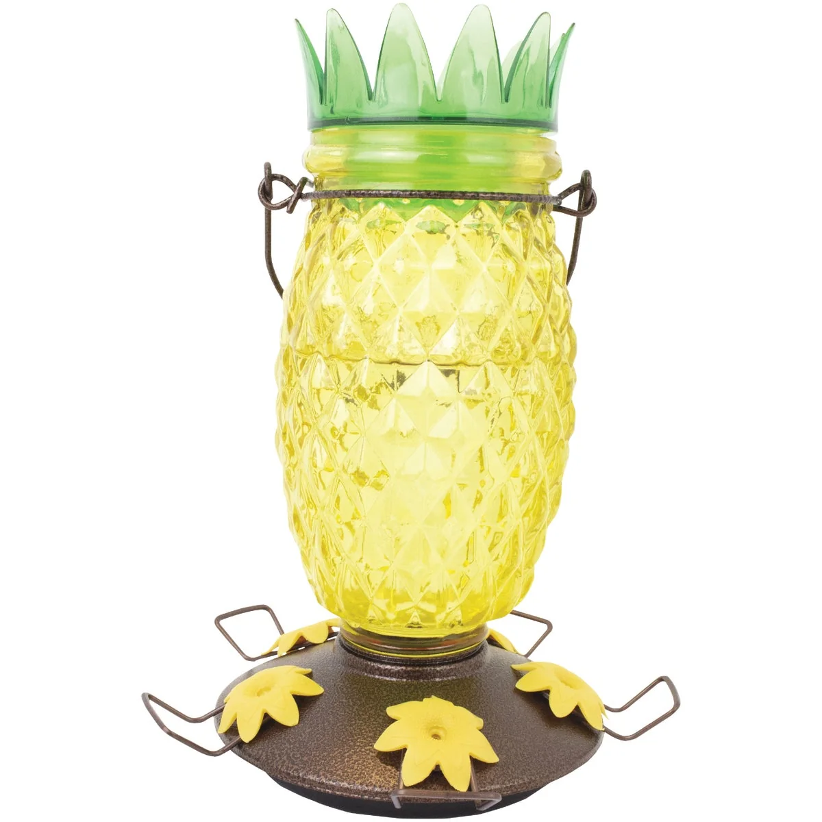 Minimalist Perky Pet 28 Oz. Glass Top Fill Pineapple Hummingbird Feeder Certified