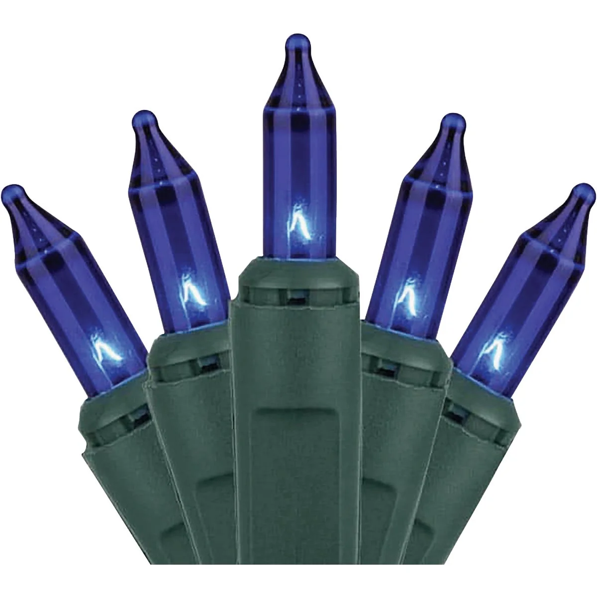 Luxury J Hofert Blue 100-Bulb Mini Incandescent String Light Set with Green Wire Responsible