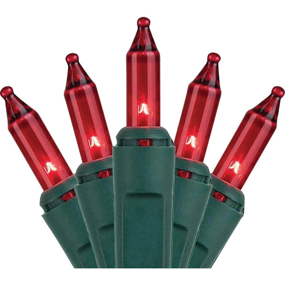 Enhanced J Hofert Red 100-Bulb Mini Incandescent String Light Set with Green Wire High-Performance