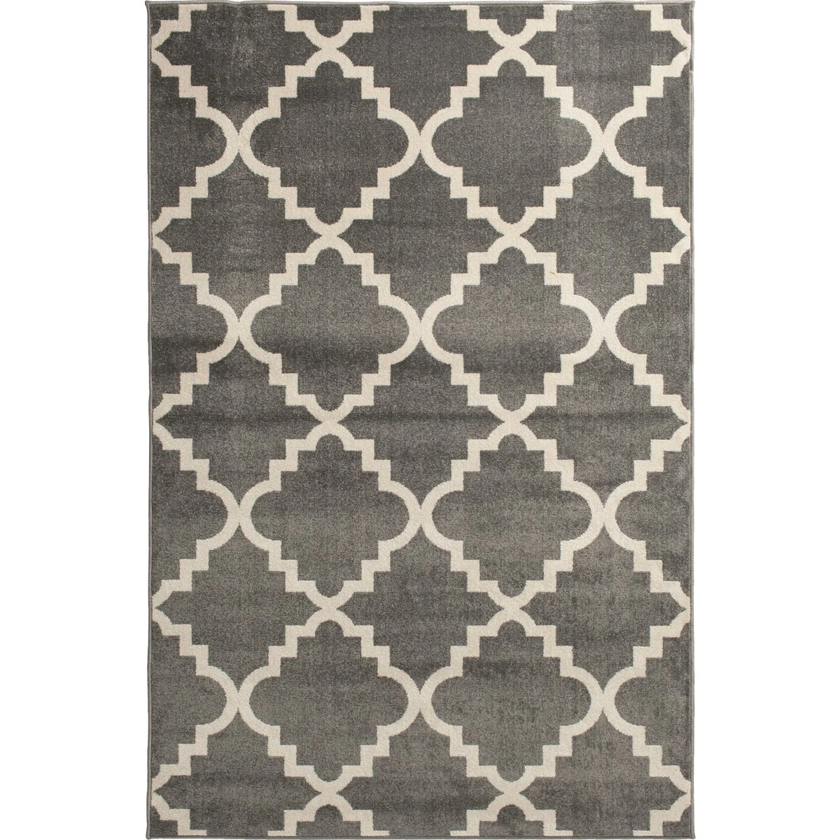 Breathable Backyard Bungalow 6 Ft. 6 In. x 9 Ft. 6 In. Canterbury Stone Ivory Lattice Plush Outdoor Rug Luxury