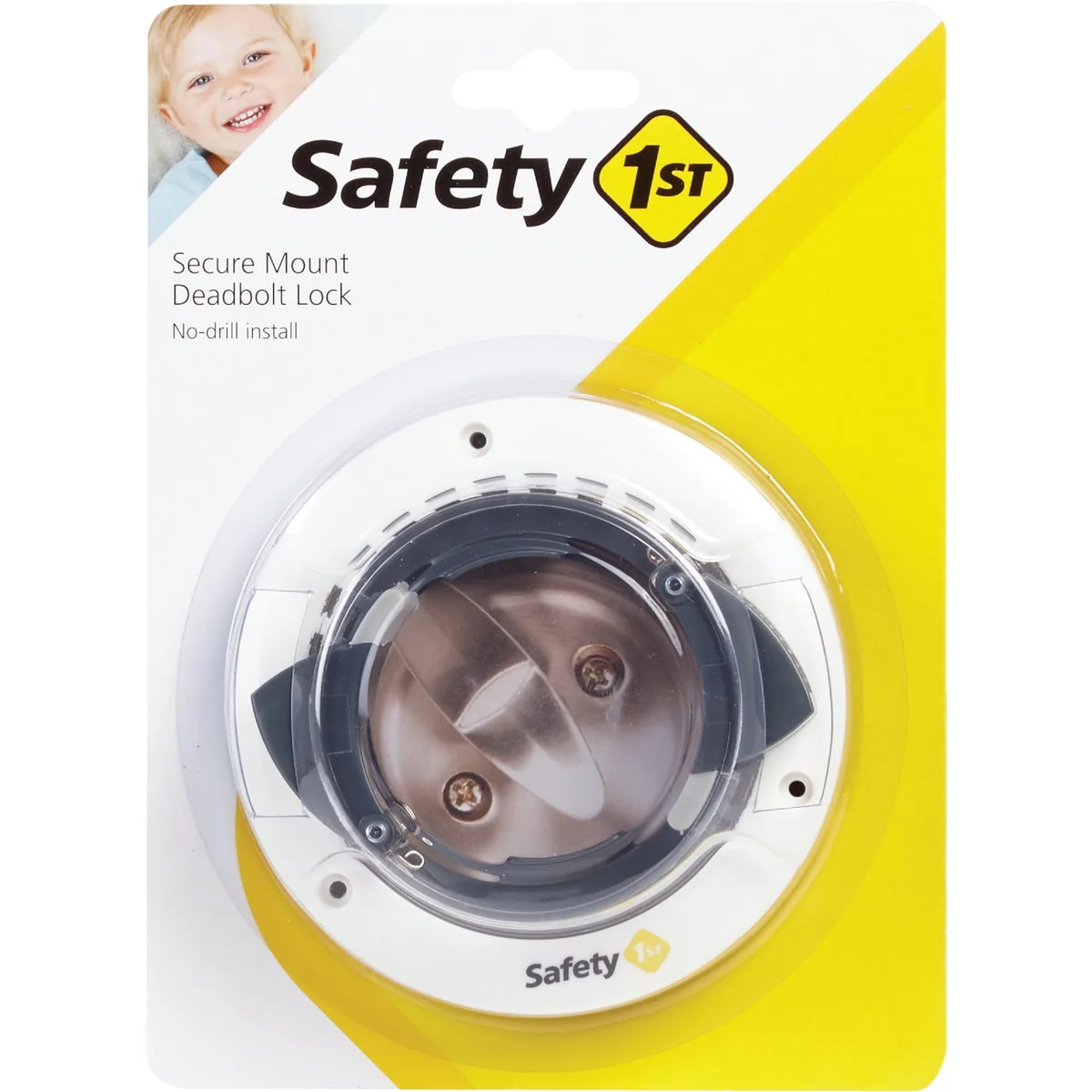 Minimalist Safety 1st White Plastic Secure Mount Deadbolt Lock Original Design