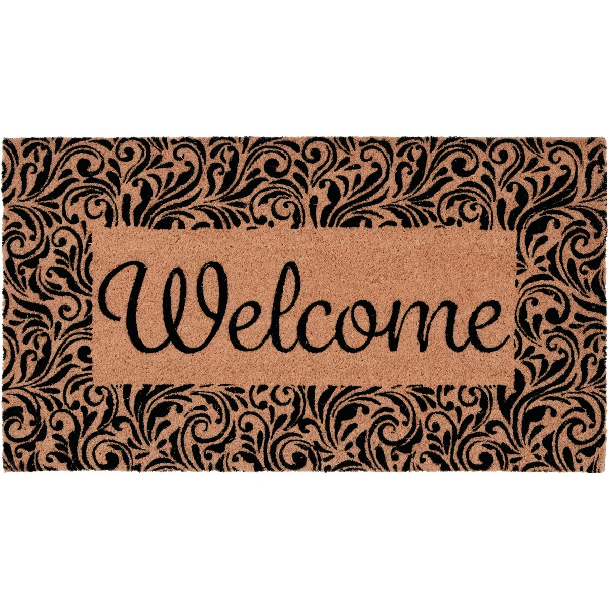 Outstanding Natco Home 20 In. x 36 In. Coir Outdoor Doormat Scroll Welcome Border Casual