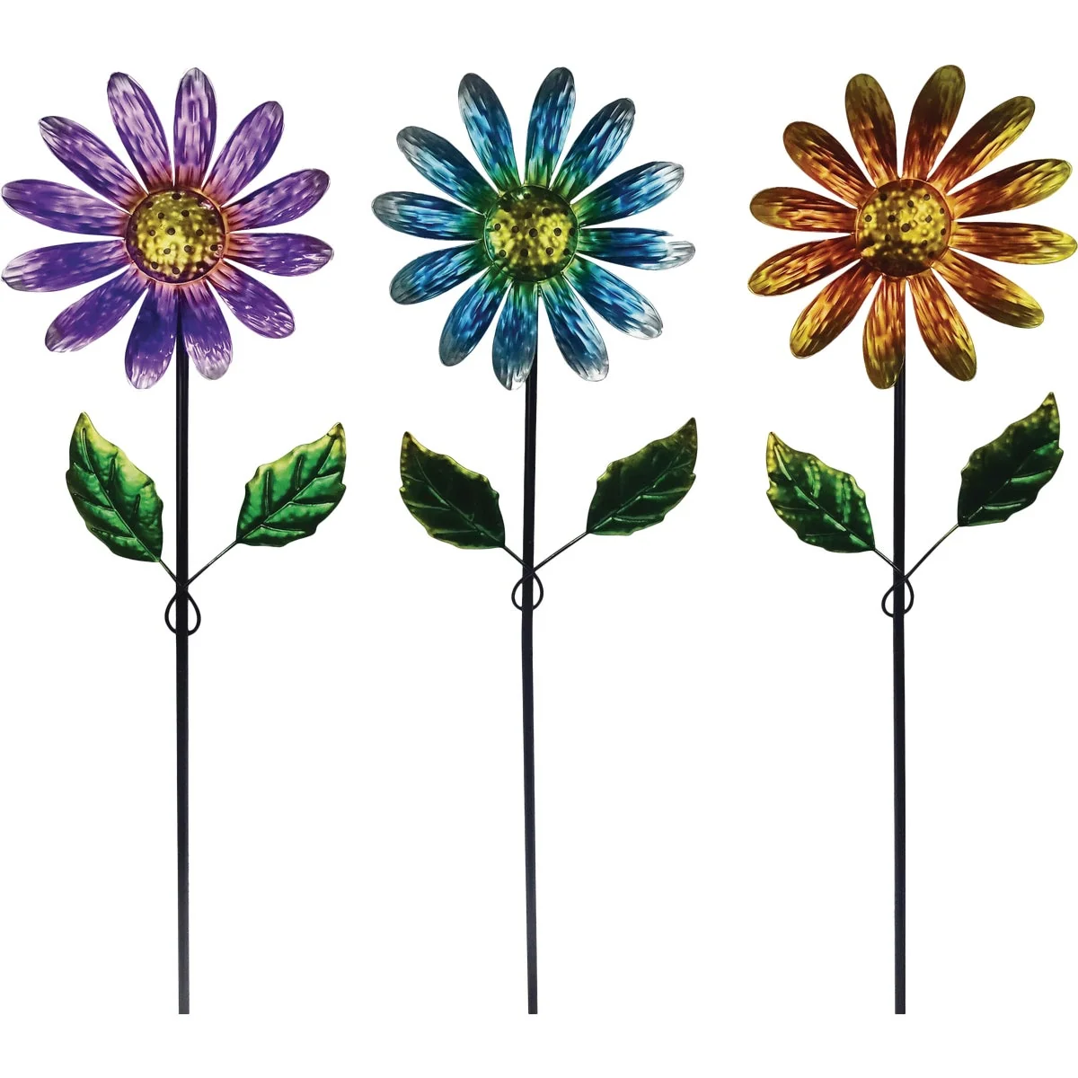 Prestigious Alpine 32 In. Metal Daisy Garden Stake Lawn Ornament Trendy