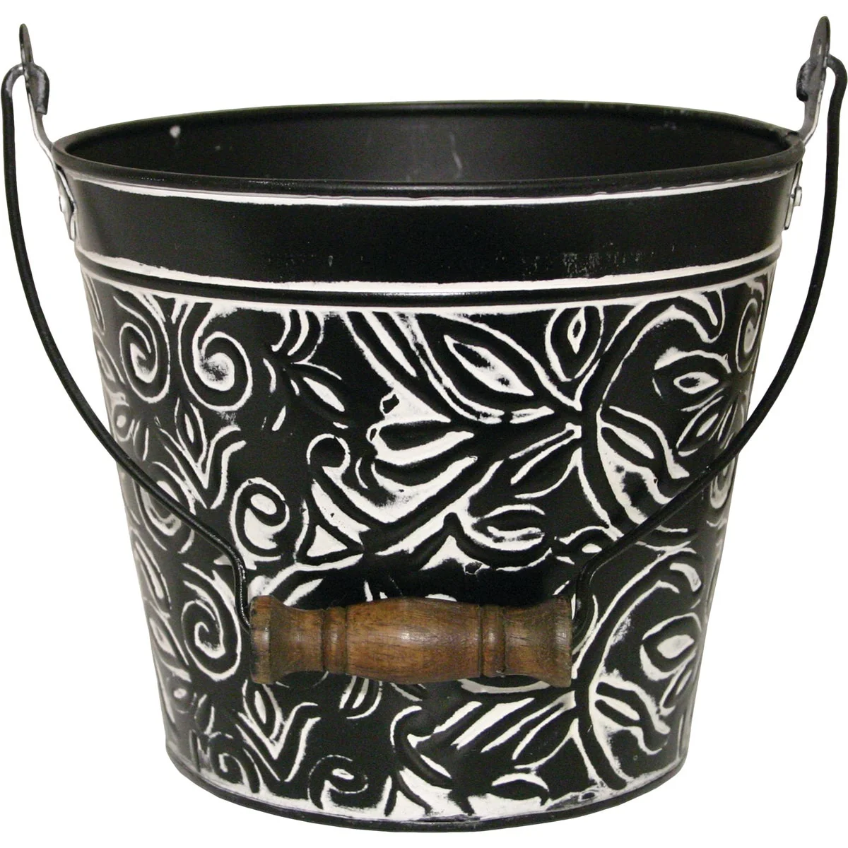 Casual Robert Allen Vintage 8 In. Charcoal Banded Galvanized Metal Planter Trusted