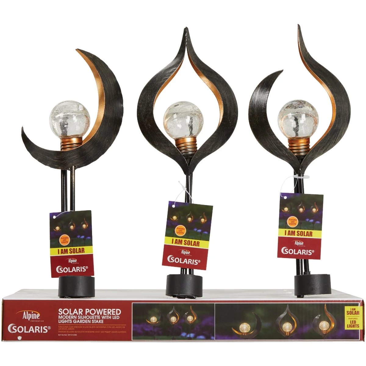 Eco-Friendly Alpine Iron Glass 22 In. H. Modern Silhouette Solar LED Stake Light Exceptional