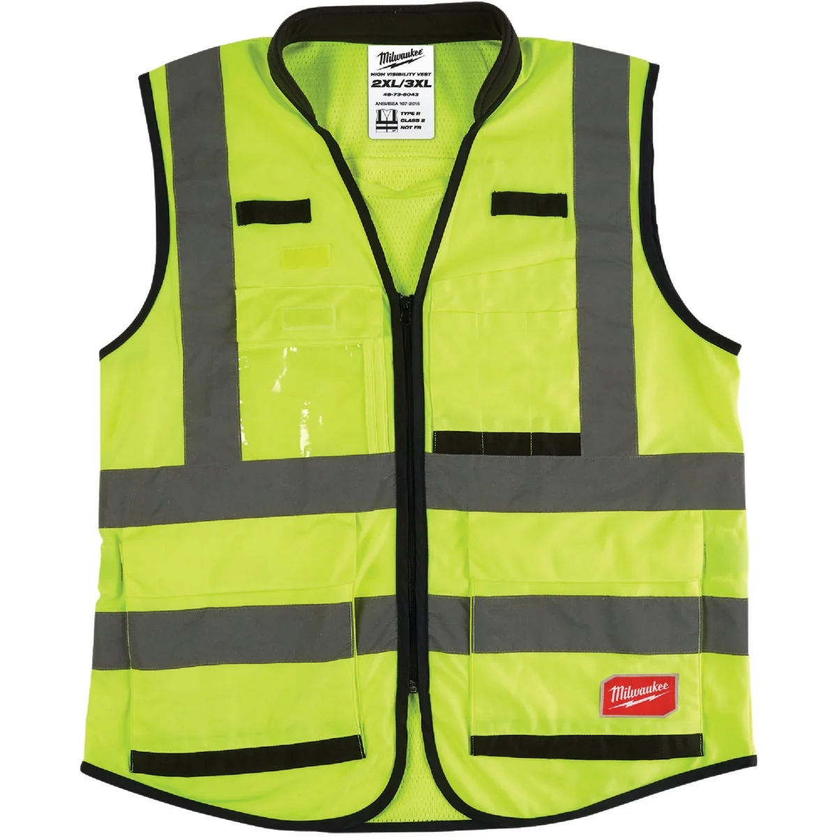 Stylish Milwaukee ANSI Class 2 Hi Vis Yellow Performance Safety Vest 2XL 3XL Trendy