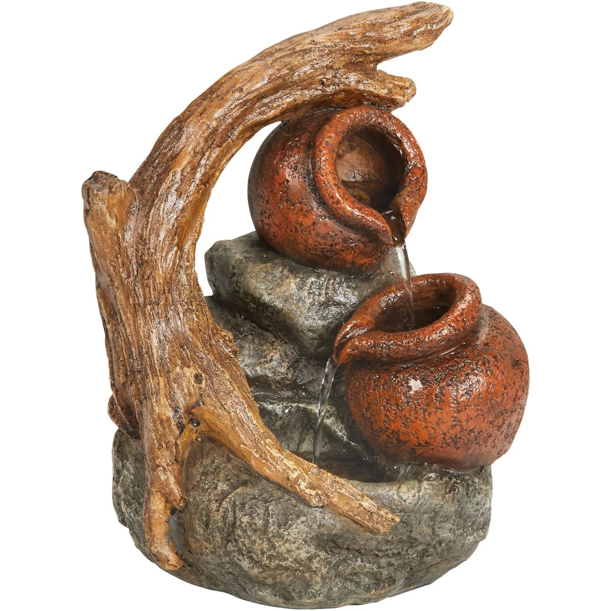Sustainable Garden 15 In. W. x 23 In. H. x 18 In. L. Resin Bowl Tabletop Fountain Superior