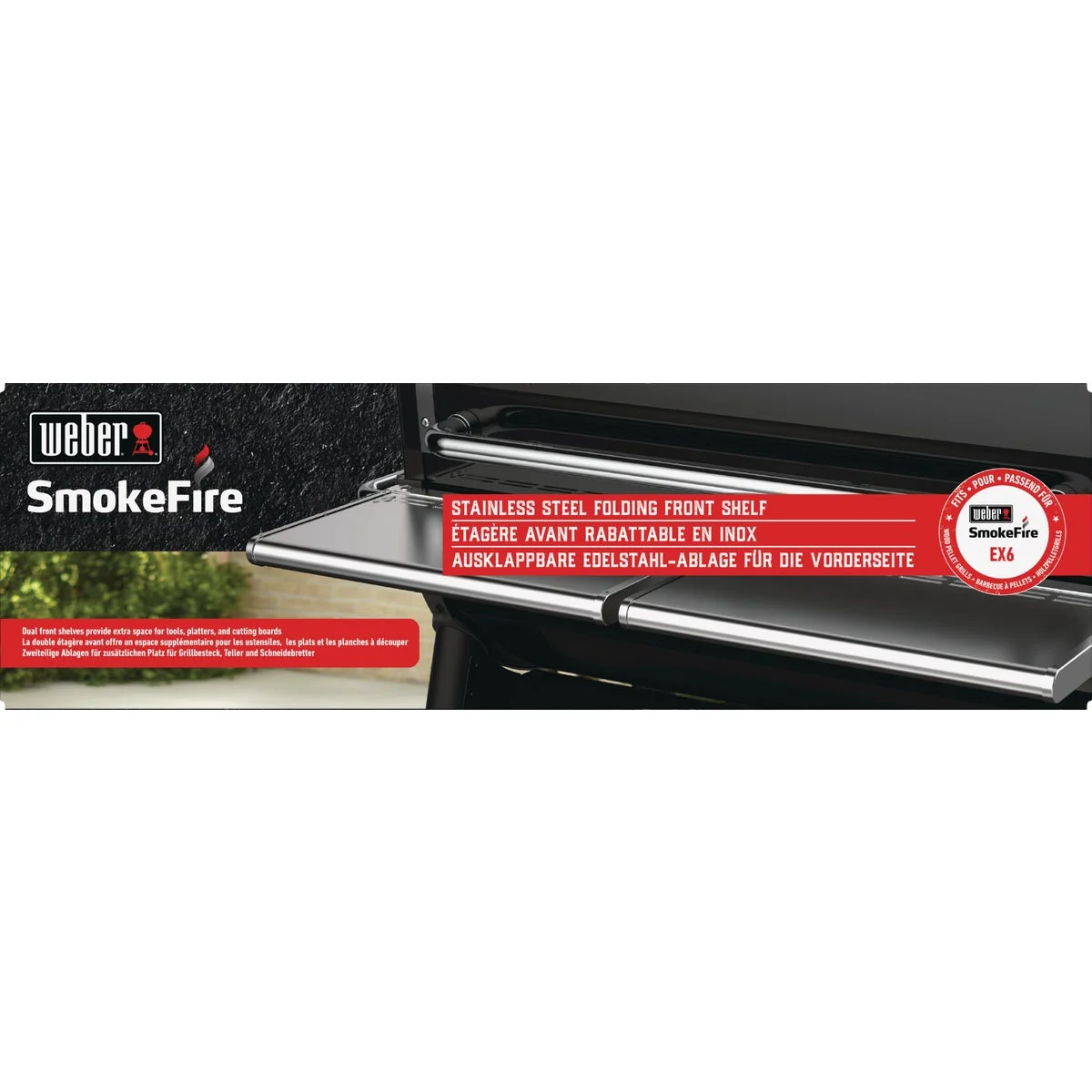 Trendy Weber SmokeFire EX6 Front Folding 21.66 In W. x 5.04 In. L. Stainless Steel Grill Shelf High-Grade