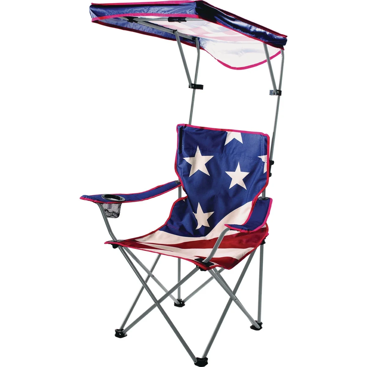 Convenient Quik Shade U.S. Flag 190T Aluminux Folding Chair Sustainable