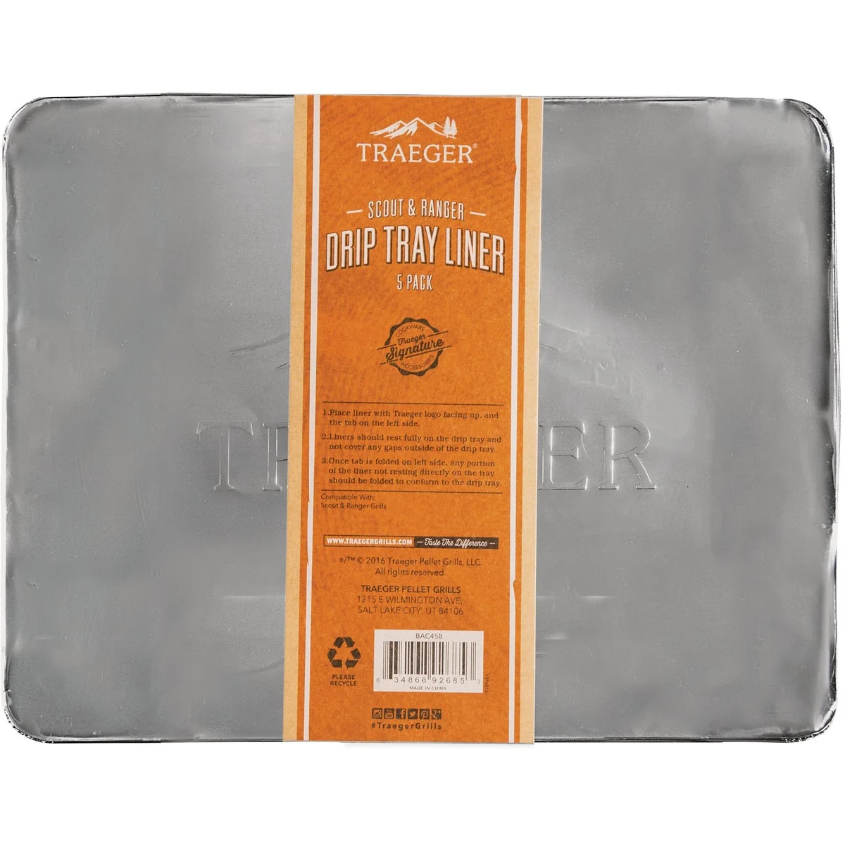 World-Class Traeger Aluminum Scout Ranger Drip Tray Liner 5-Pack Prestigious