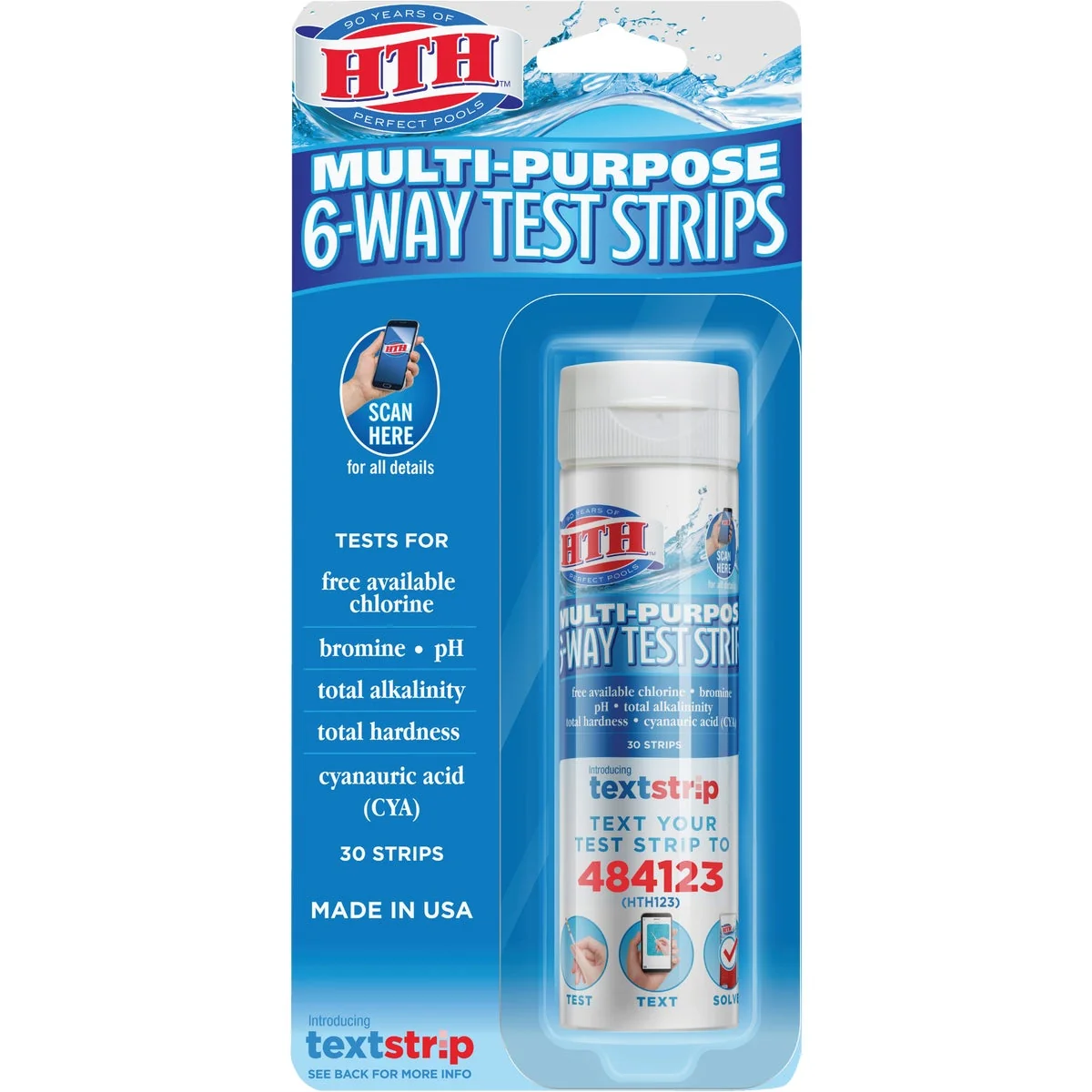World-Class HTH Multi-Purpose 6-Way Chemical Test Strips 30-Count Effective