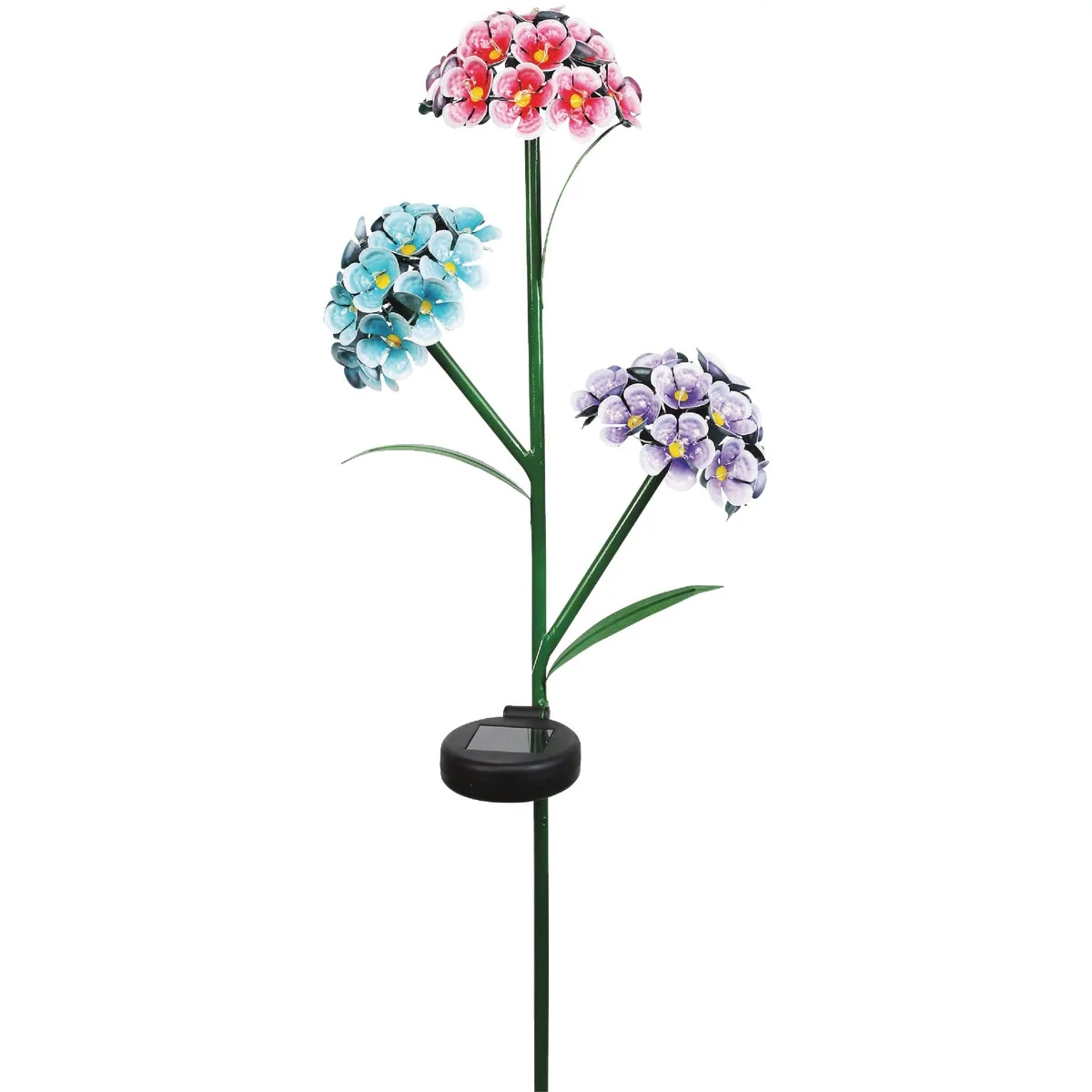 Natural Alpine Iron Hydrangea 35 In. H. Solar LED Stake Light Healthy