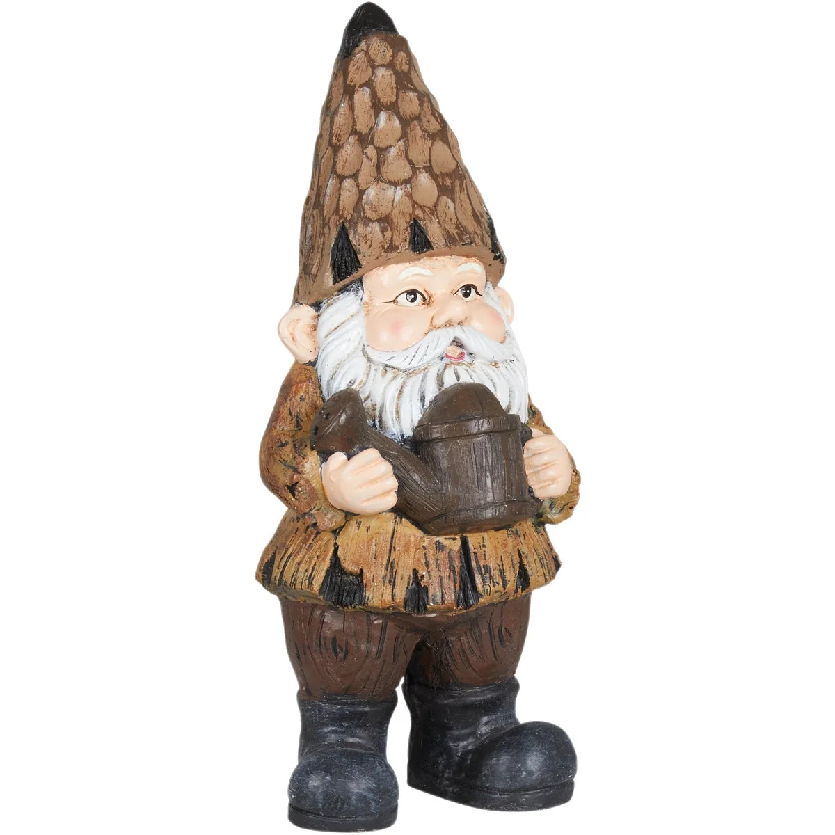 Specialty Alpine 16 In. H. MGO Gnome Holding Watering Can Statue Sophisticated