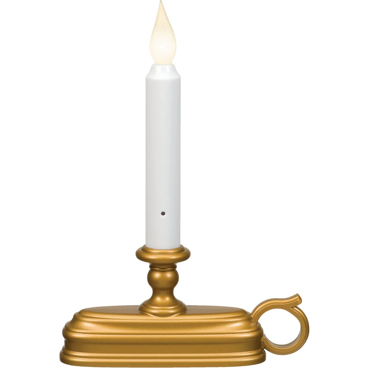 Versatile Xodus Deluxe 6 In. W. x 9 In. H. x 1.75 In. D. Antique Brass LED Battery Operated Candle Superior