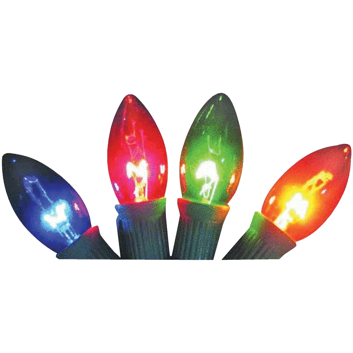 Original J Hofert Transparent Multi 25-Bulb C9 Incandescent Light Set Green
