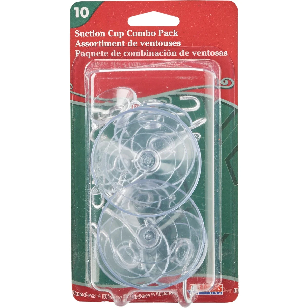 Optimized Adams 2 Large 4 Medium 4 Small Suction Cup with Metal Hook Combo Pack 10-Pack Elegant