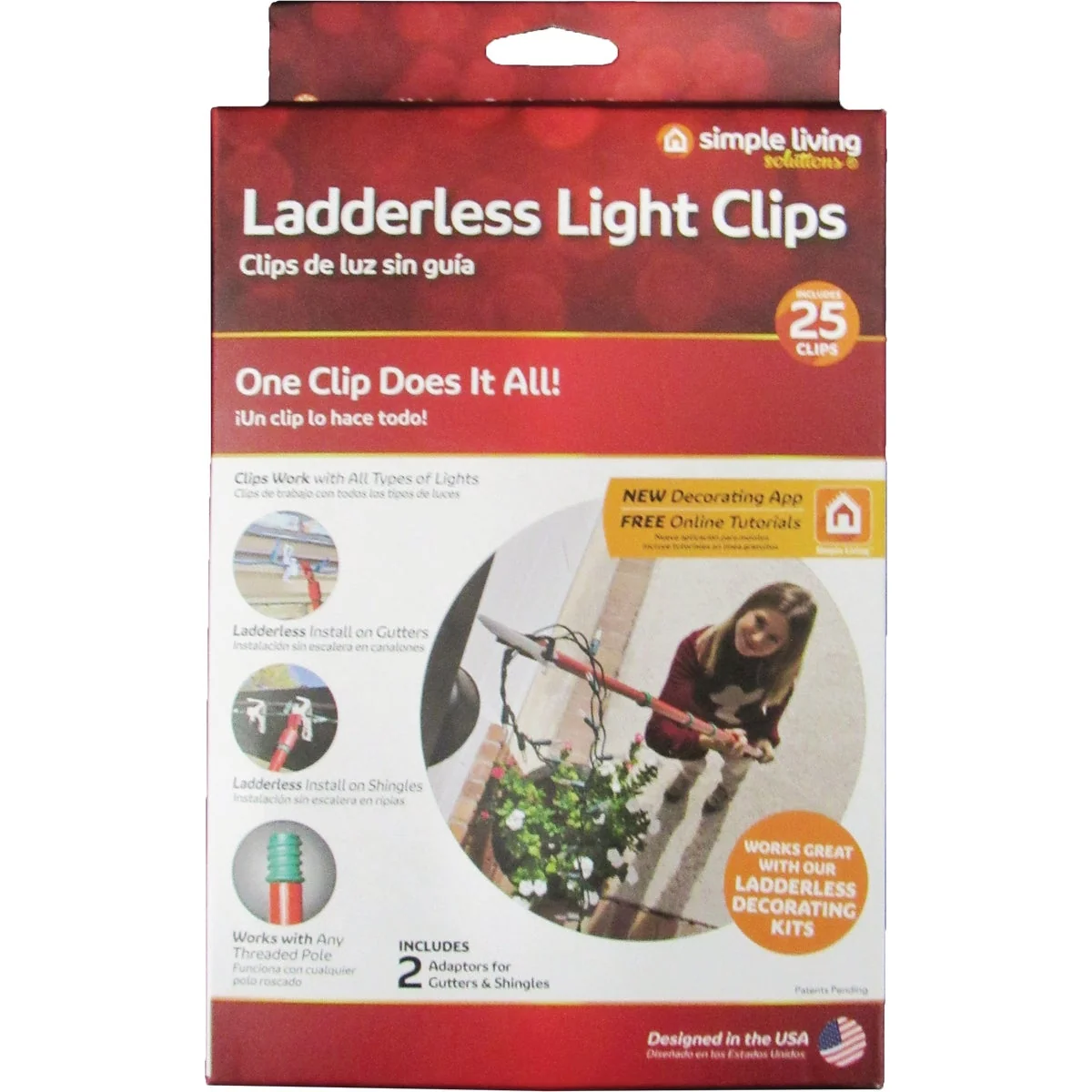 Carefully Designed Simple Living Solutions White Gutter Shingle Ladderless Light Clips 25-Pack Contemporary