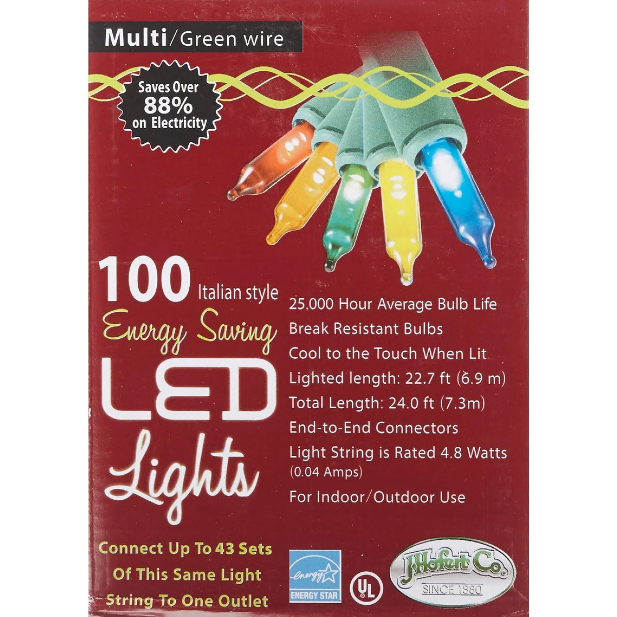 Original Design J Hofert Multi 100-Bulb Italian Style LED Light Set Reusable