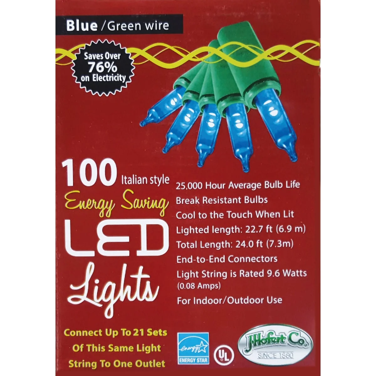 Carefully Designed J Hofert Blue 100-Bulb Italian Style LED Light Set Optimized