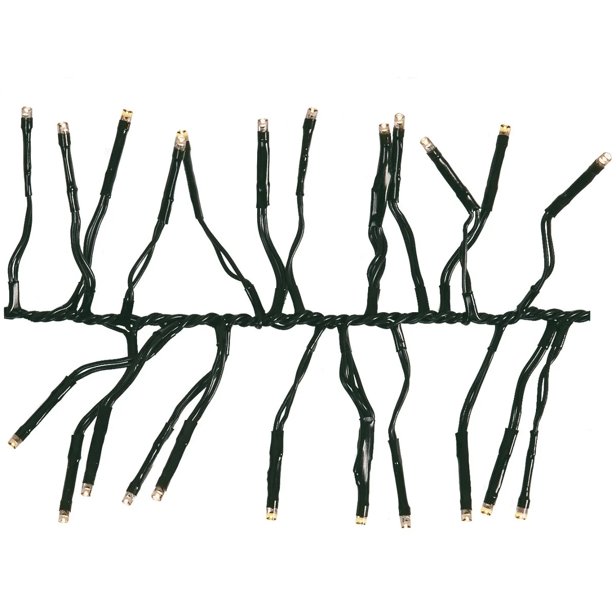 Solid Lumineo Warm White 768-Bulb LED Cluster Light Set with Dark Green Wire Outstanding