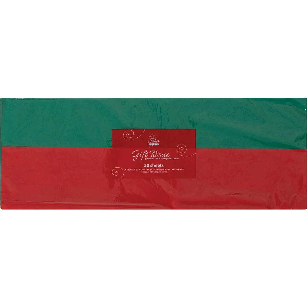 Exceptional Paper Images 20-Sheet Red Green Tissue Paper Recyclable