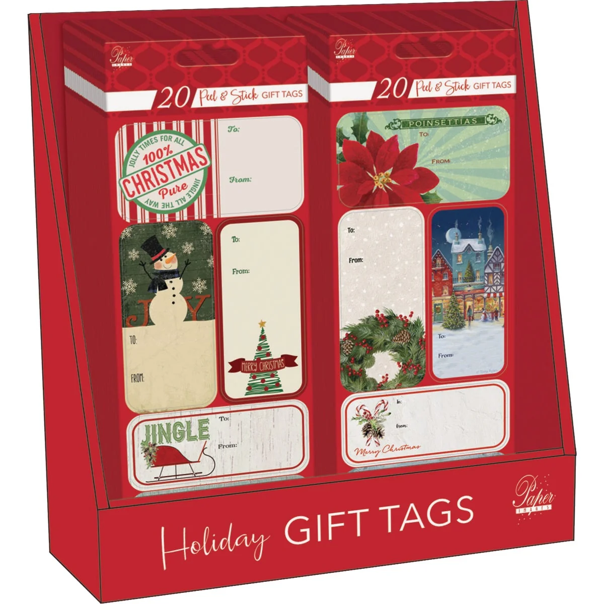 Refined Paper Images Assorted Christmas Gift Tags 20-Pack Authentic
