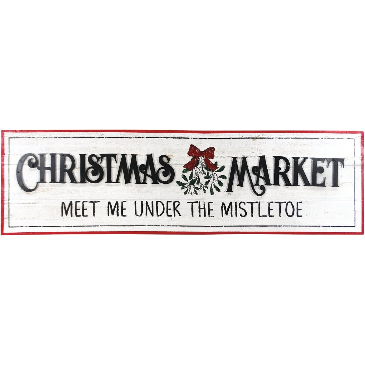 Functional Alpine 1 In. W. x 14 In. H. x 47 In. L. Metal Christmas Market Wall Decoration Detailed