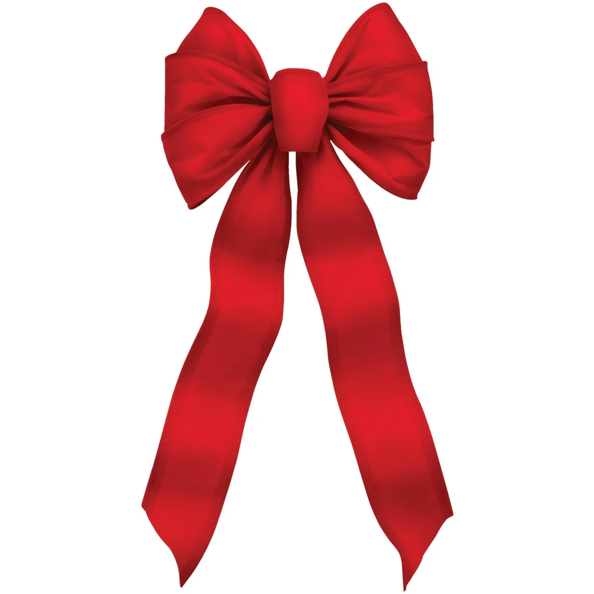Easy-to-Use Holiday Trims 7-Loop 10 In. W. x 22 In. L. Red Velvet Wire Christmas Bow Enhanced