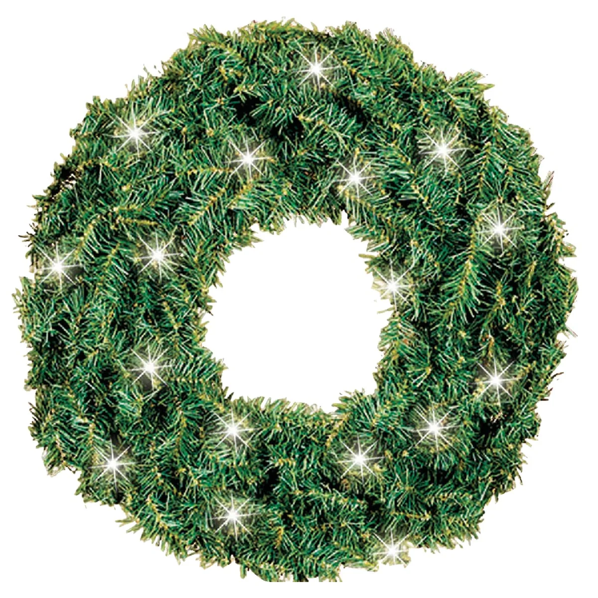 High-Performance Gerson 24 In. 50-Bulb Clear Incandescent Canadian Pine Prelit Wreath Smooth