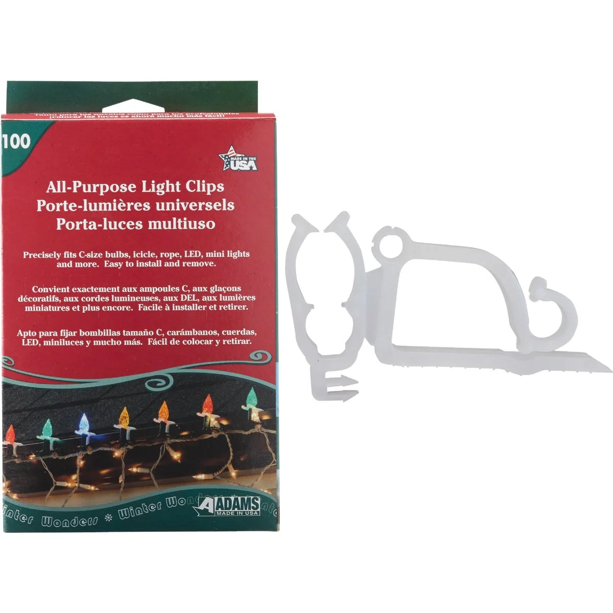 Classic Adams White Gutter Shingle All-Purpose Light Clips 100-Pack Trendy