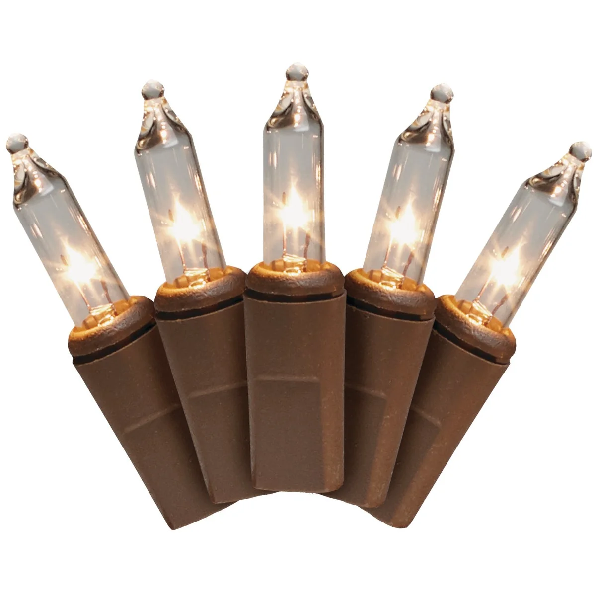 Solid J Hofert Clear 50-Bulb Mini Incandescent Light Set with Brown Wire Environmentally Friendly
