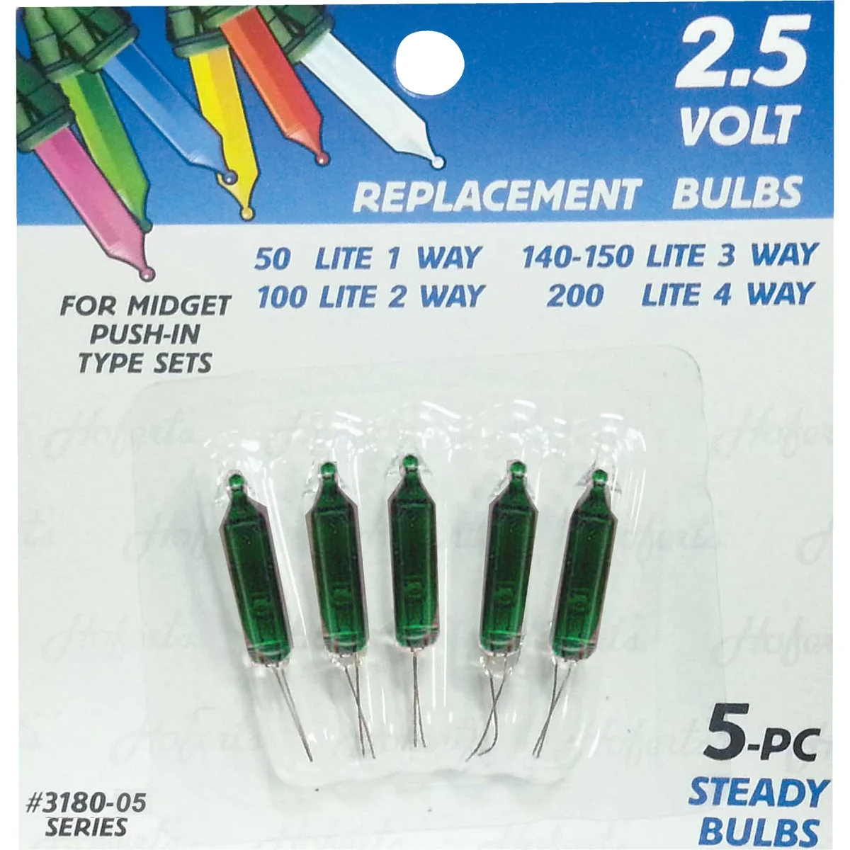 Responsible J Hofert Mini Green 2.5V Light Bulb 5-Pack Modern