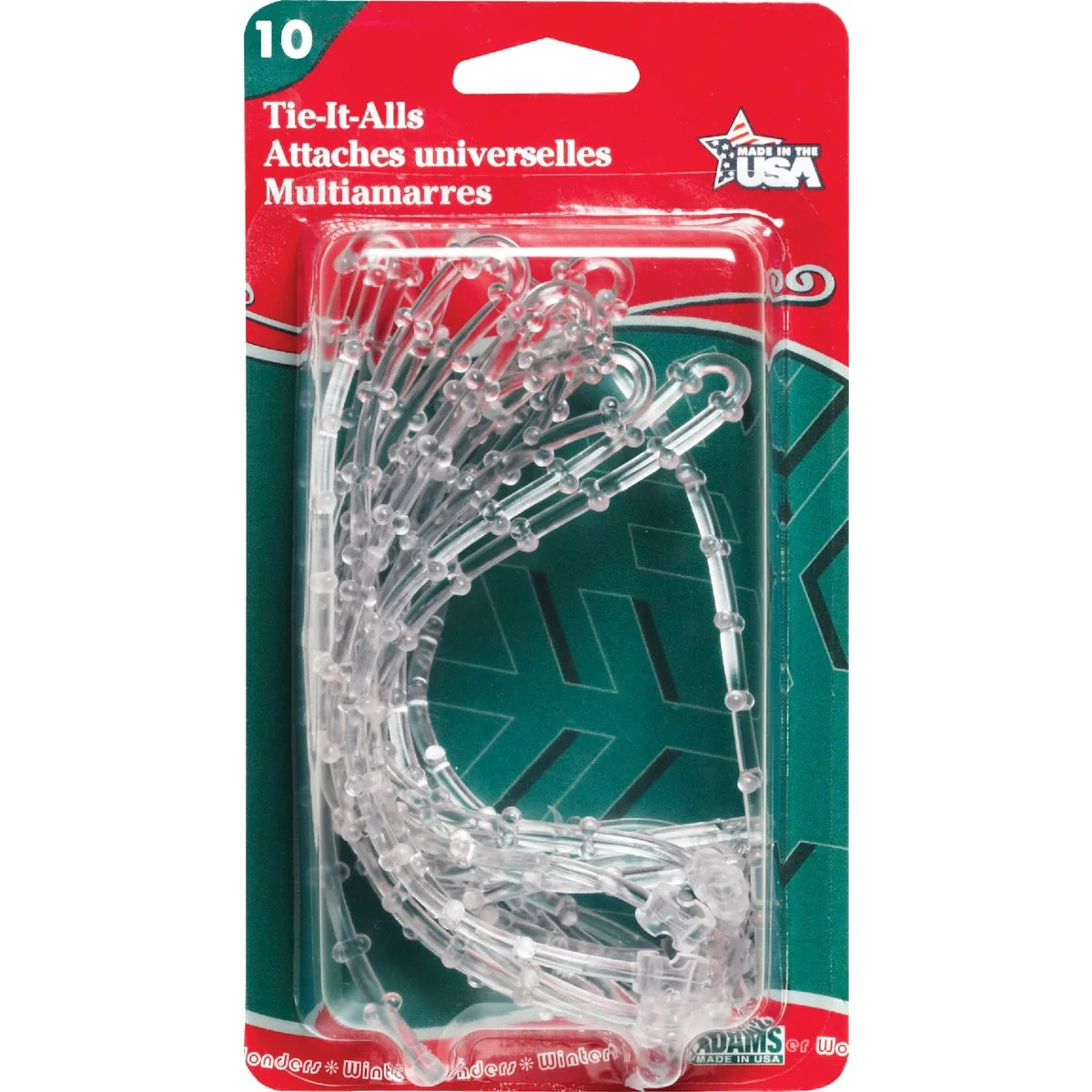 Innovative Adams 12 In. Clear Plastic Garland Tie 10-Pack Versatile