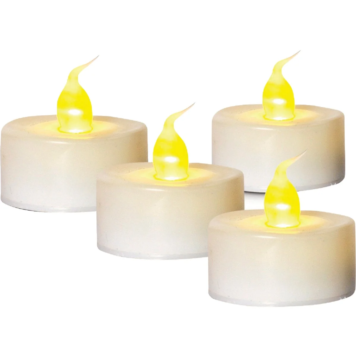Refined J Hofert 1.5 In. H. x 1.5 In. Dia. White Plastic Tea Light Flameless Candle 4-Pack Secure