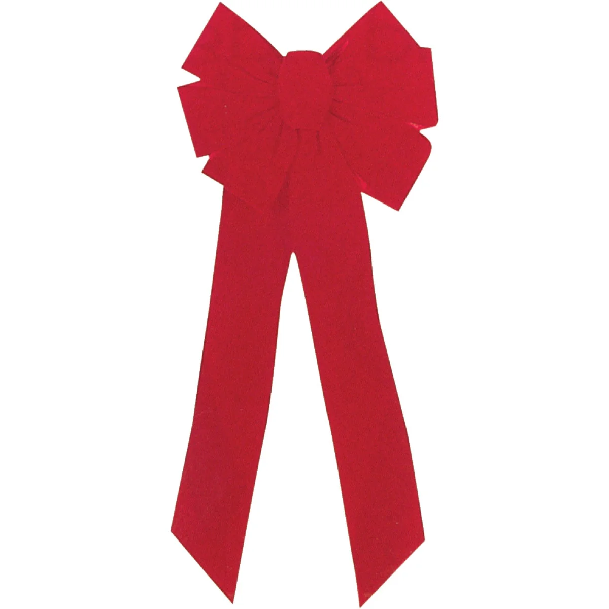 Unique Holiday Trims 7-Loop 10 In. W. x 22 In. L. Red Velvet Christmas Bow Artisan