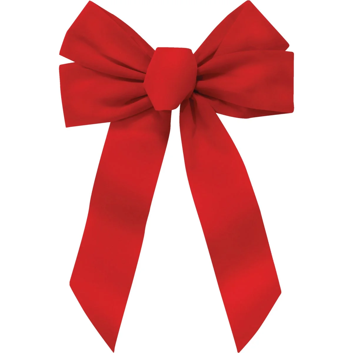 Luxury Holiday Trims 5-Loop 11 In. W. x 16 In. L. Red Velvet Christmas Bow Natural