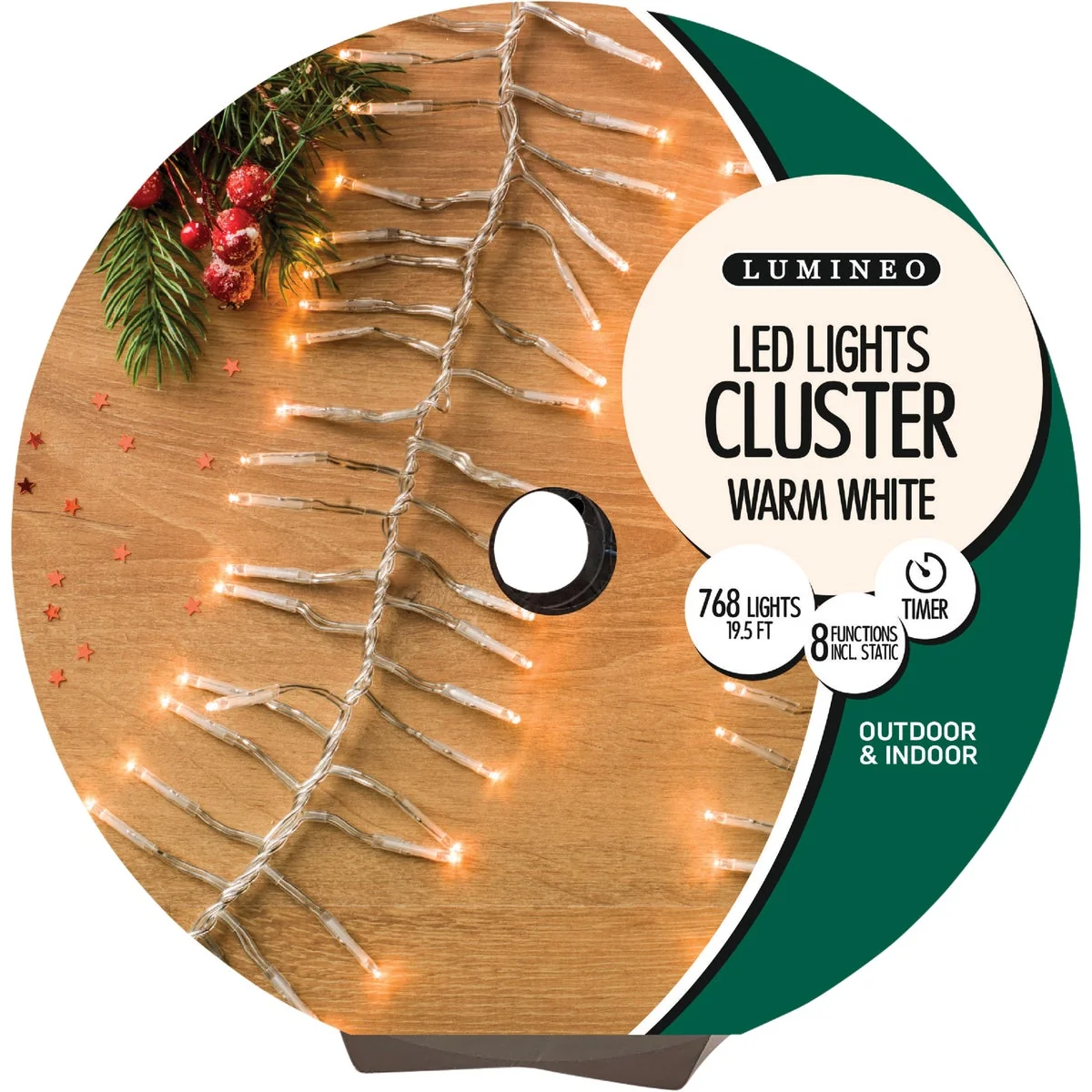 Selected Lumineo Warm White 768-Bulb LED Cluster Light Set with Transparent Wire Premium