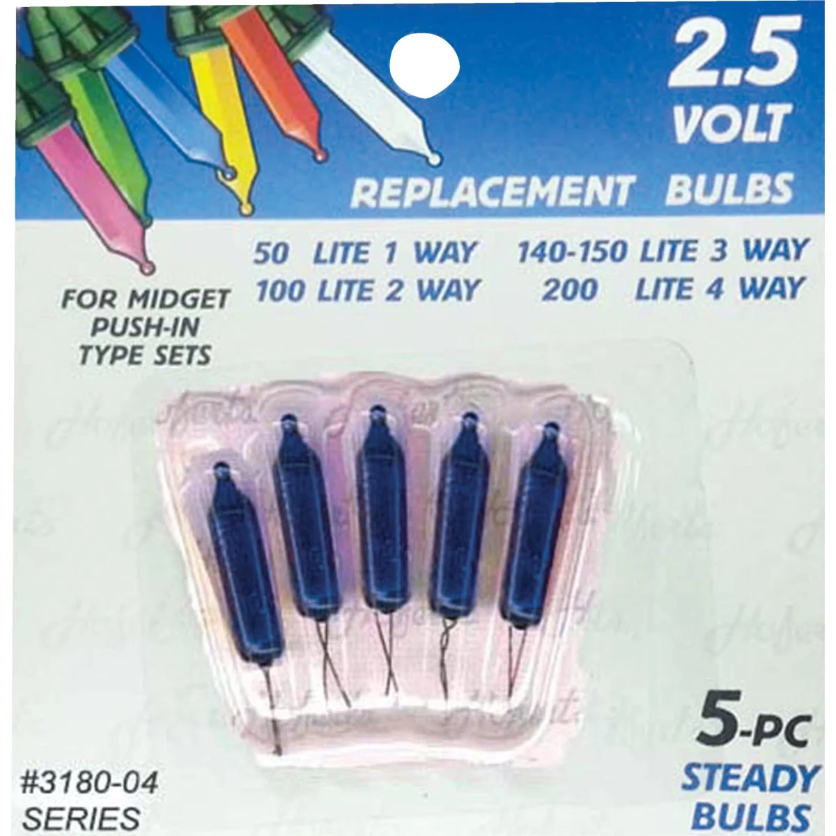 Smooth J Hofert Mini Blue 2.5V Light Bulb 5-Pack Consistent