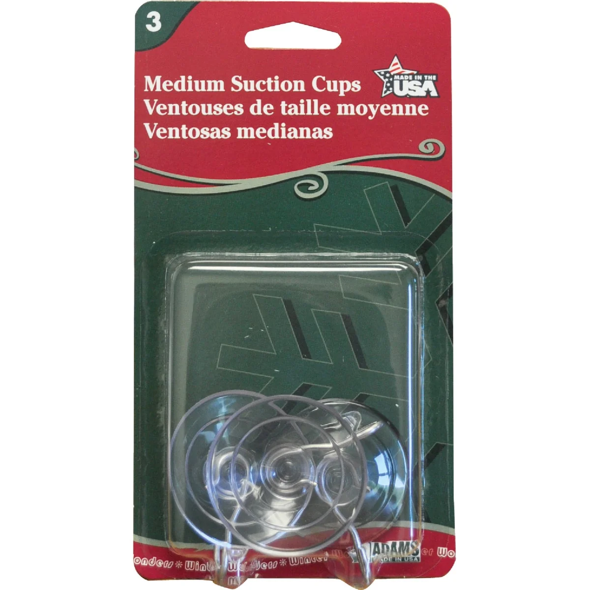 Flexible Adams 1-3 4 In. 1 Lb. Holding Capacity Suction Cup 3-Pack Versatile