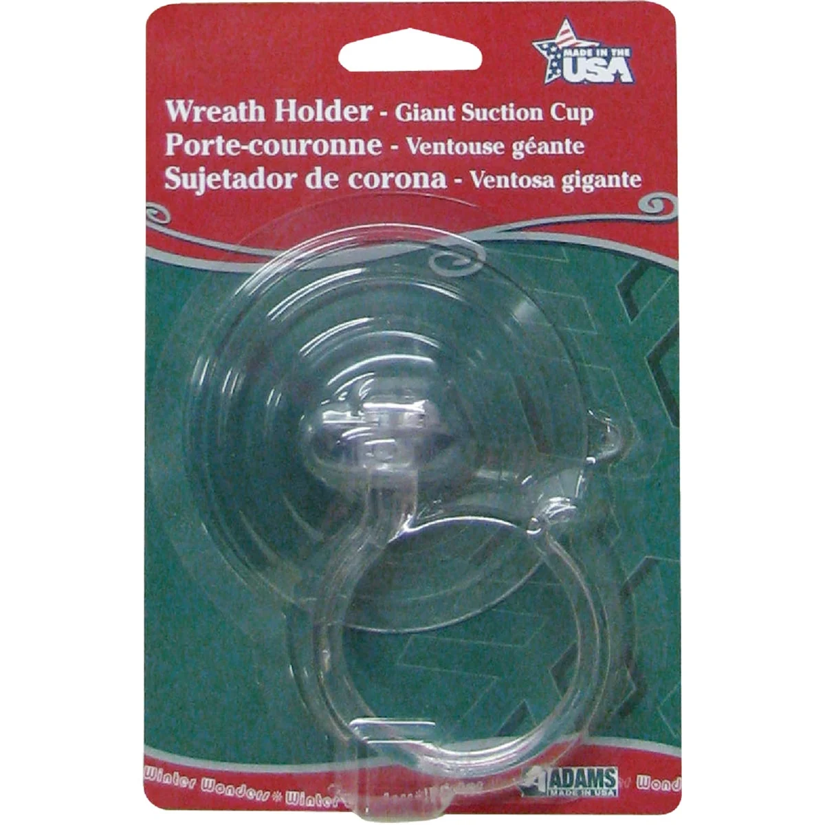 Smart Adams Giant 10 Lb. Holding Capacity Wreath Holder Suction Cup with Hook Breathable